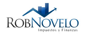 Despachos contables en Chetumal. Logotipo de RobNovelo, Impuestos y Finanzas.