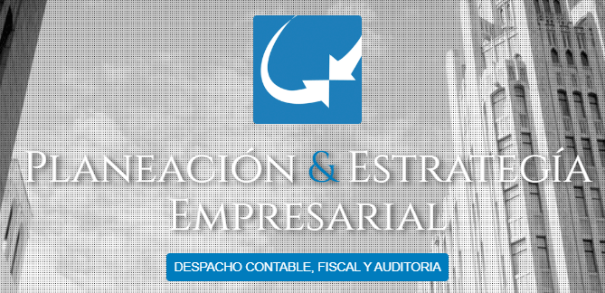 Despachos contables en Manzanillo. Logotipo de Planeación y estrategia Empresarial.