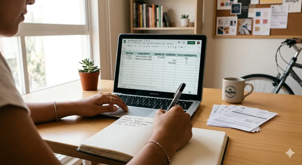 Imagen de alguien trabajando en su declaración fiscal para ilustrar qué es la contabilidad para personas físicas.