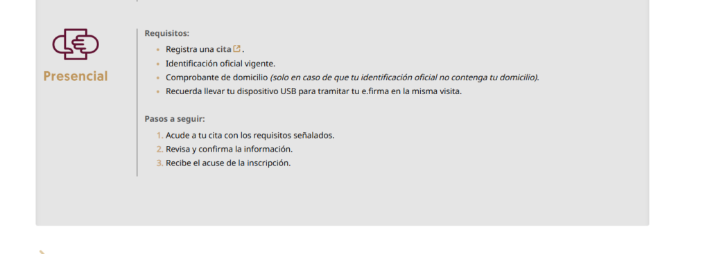 Requisitos para tramitar el RFC presencial