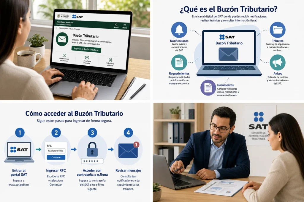 Infografía para mostrar qué es el buzón tributario para las personas físicas