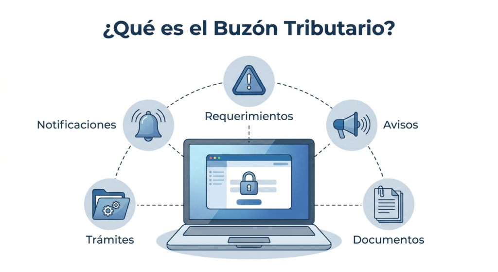 Infografía para ilustrar qué es el buzón tributario para personas físicas.