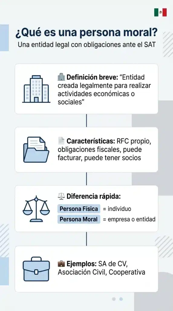 Infografía qué es una persona moral Infografía para enseñar qué es una persona moral.