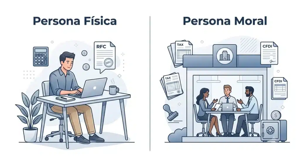 Persona moral vs persona física Imagen para ilustrar las diferencias entre una persona física y una persona moral.