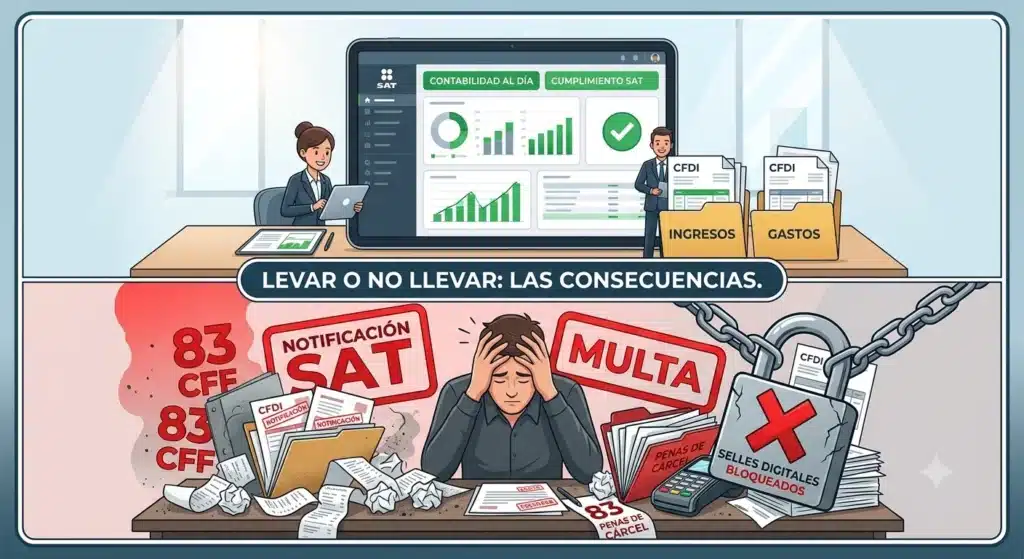 Imagen para ilustrar qué pasa si estoy obligado a llevar contabilidad y no lo hago.