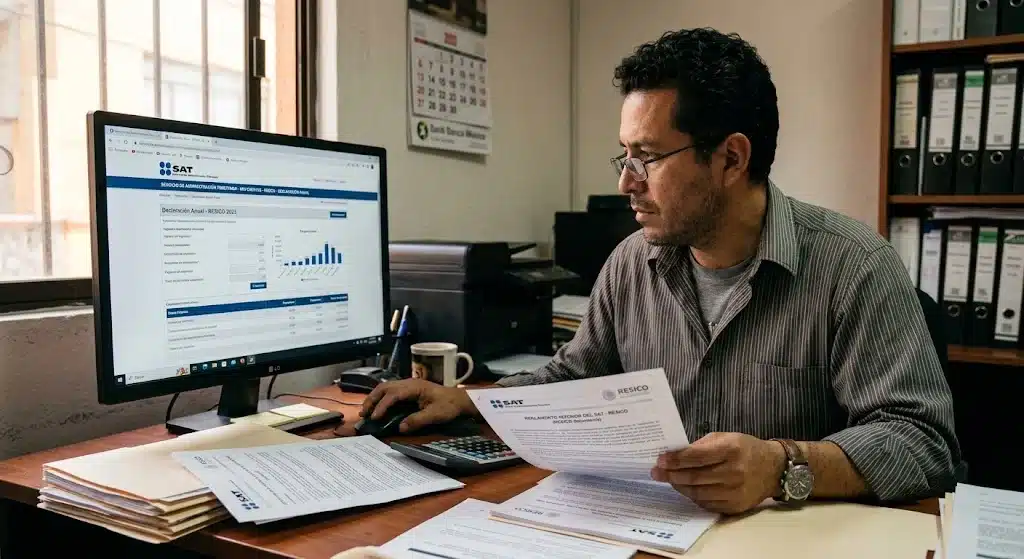  Persona física consultando sus obligaciones fiscales ¿qué es el RESICO y cómo funciona?