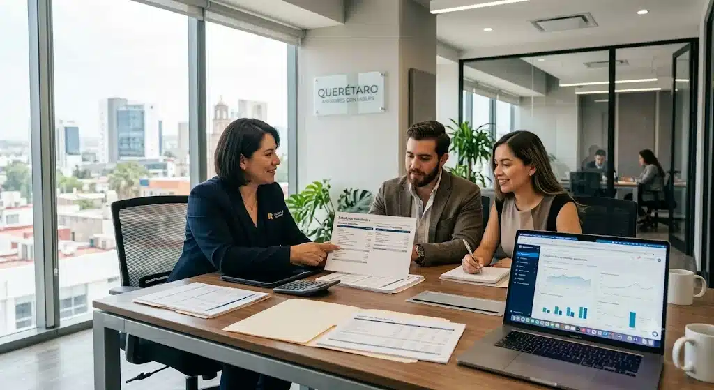 cuanto cuesta contratar un contador 1 Imagen ilustrativa de una pareja de empresarios para mostrar cuánto cuesta contratar un contador en Querétaro