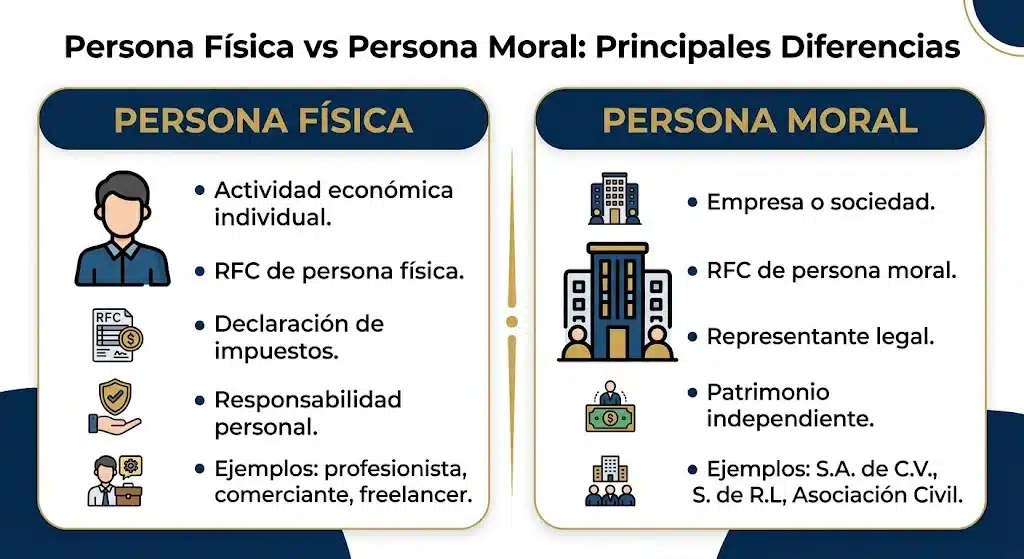 Imagen para mostrar la diferencia entre persona física y moral