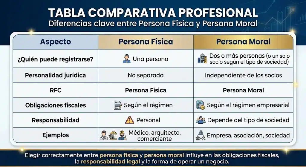 Imagen para mostrar cuál es la diferencia entre persona física y persona moral