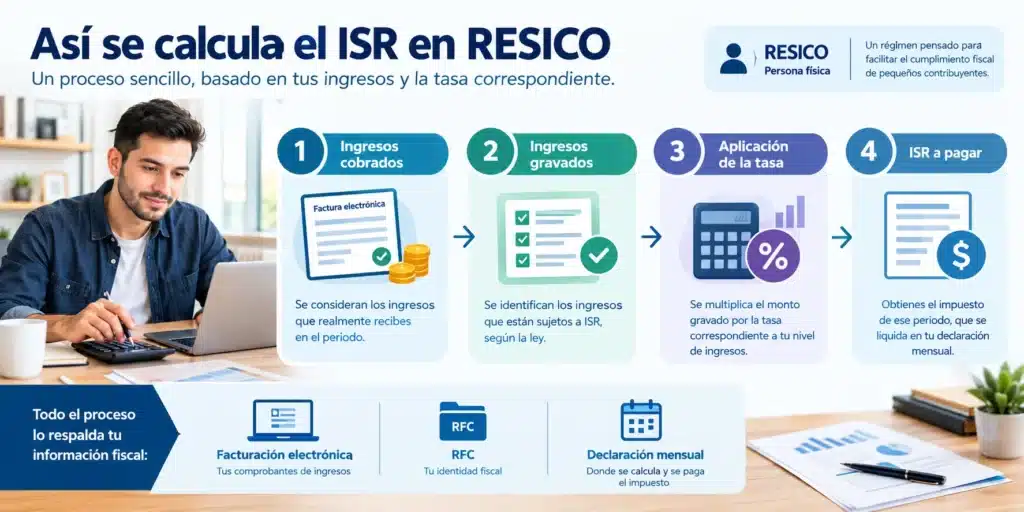 Imagen tipo infografía para enseñar cuánto se paga por ser RESICO