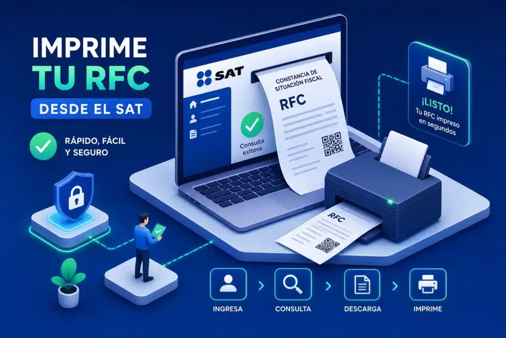 Imagen para describir cómo imprimir tu RFC paso a paso